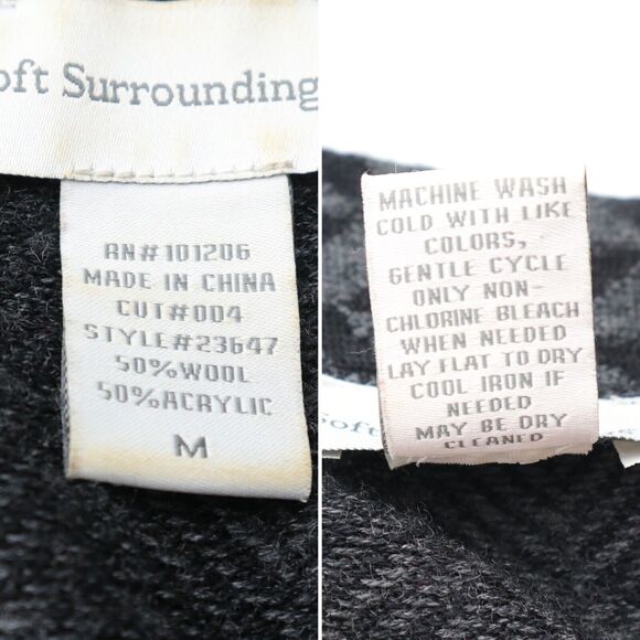 Soft Surroundings Size M West Saxon Sweater Coat Black Gray - Picture 10 of 10